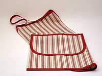 Zástěra - tm. červená (pruhy velké)