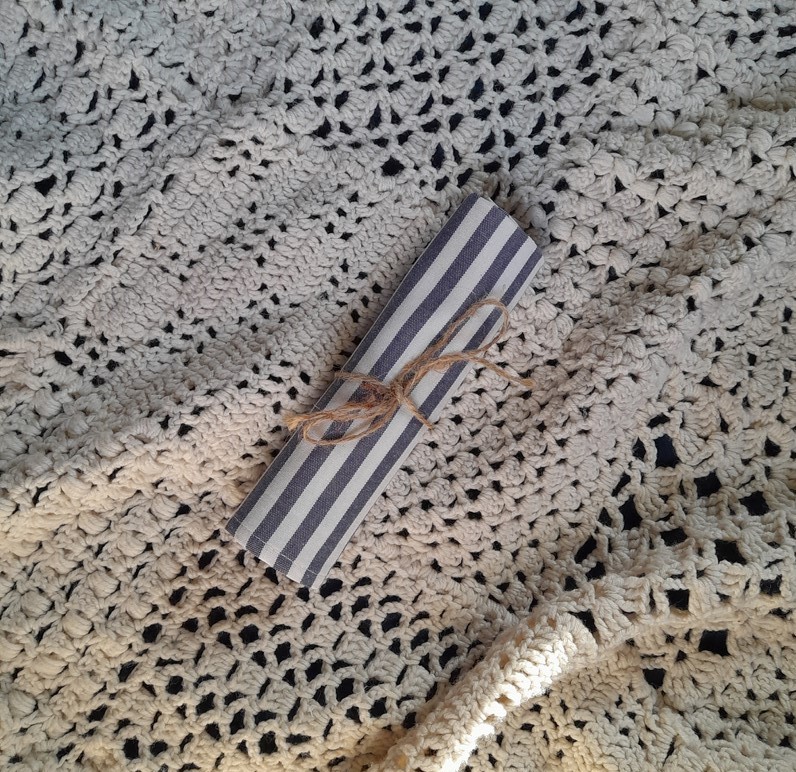 Utěrka tm. modrá (pruhy velké)