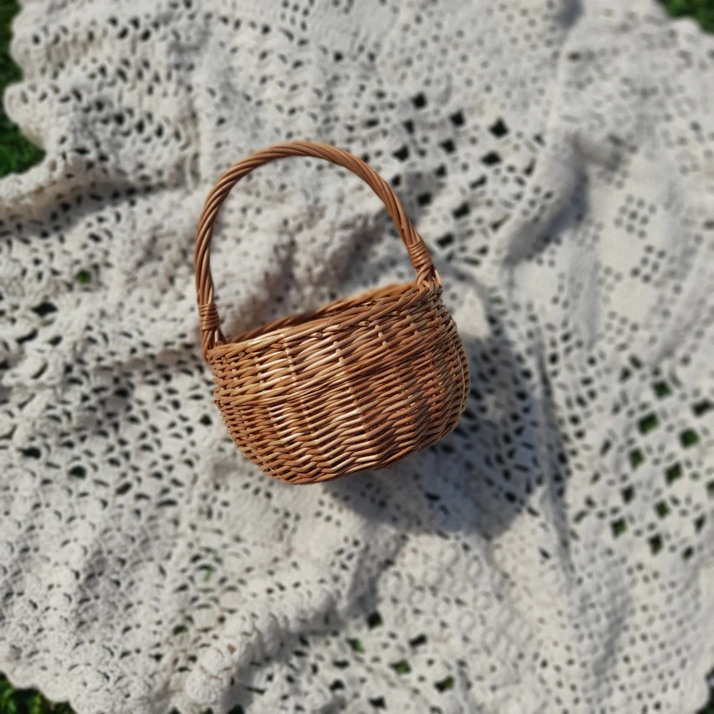 Košík mini kulatý světlý