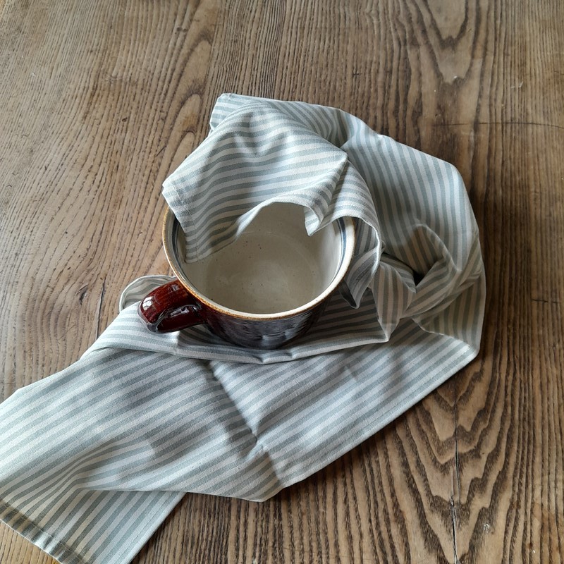 Utěrka starozelená (pruhy malé)