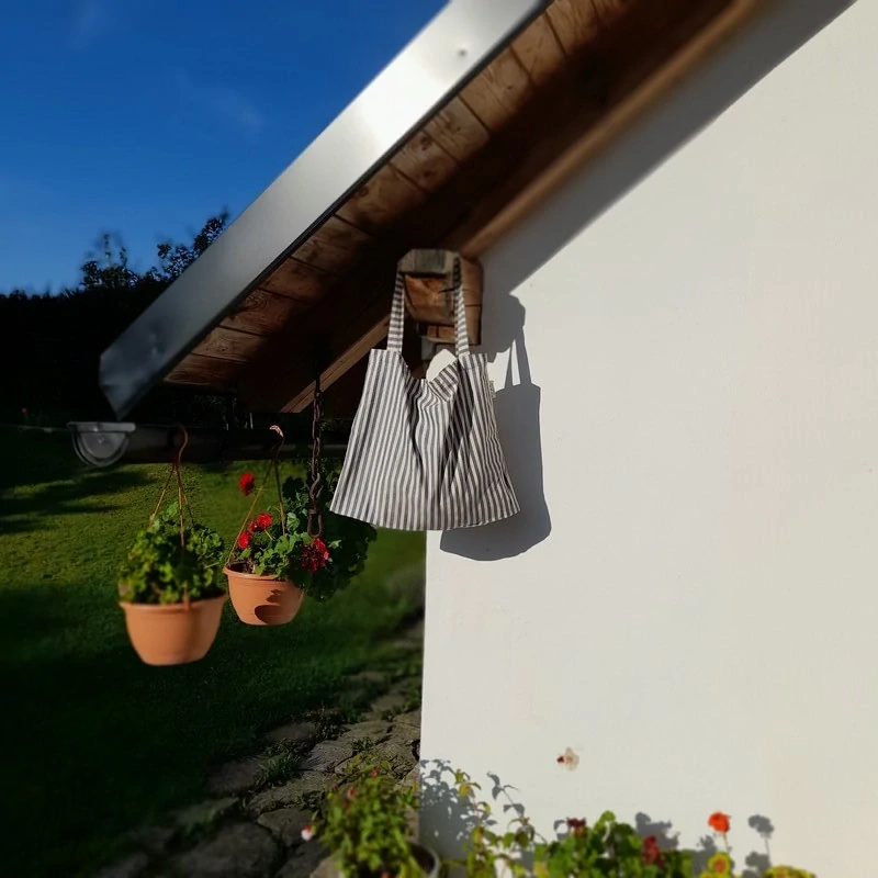 Bavlněná taška - tmavě modrý pruh