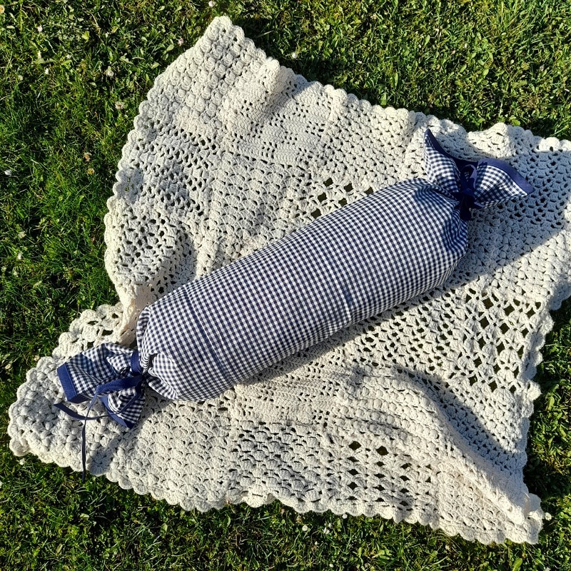 Potah na váleček - tm. modrý (kostky malé)