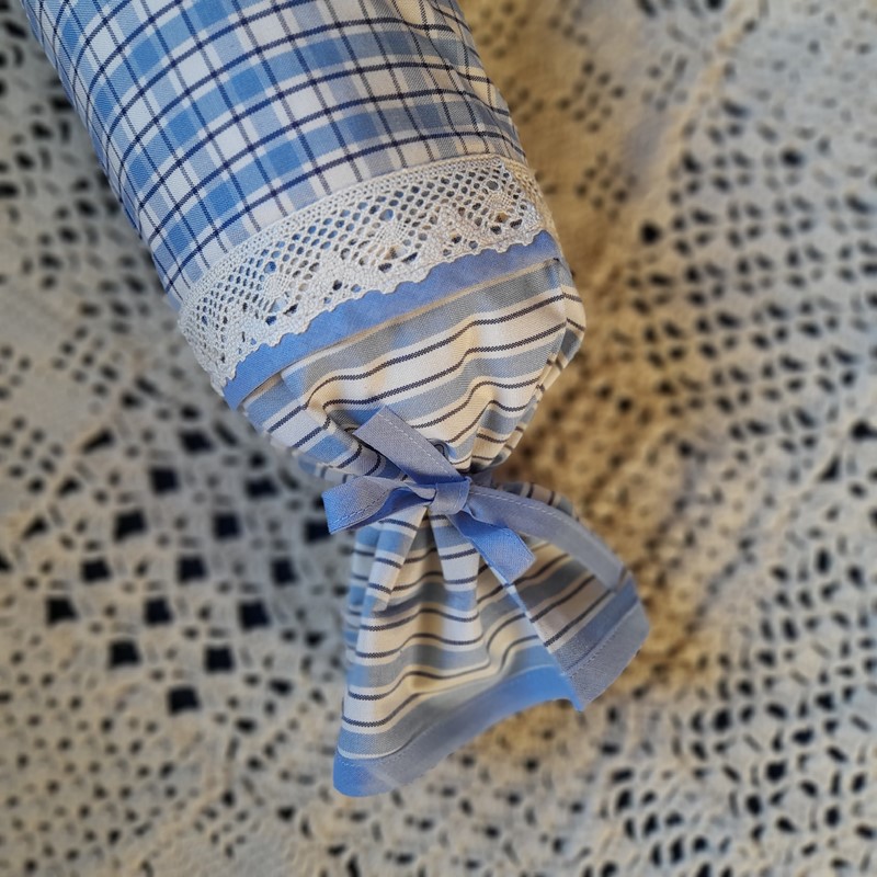 Potah na váleček kombinovaný - sv. modrý (kostky velké)