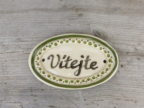 Keramická cedulka na dveře - minioválek