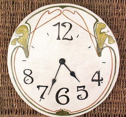 Malované keramické hodiny - SECESNÍ