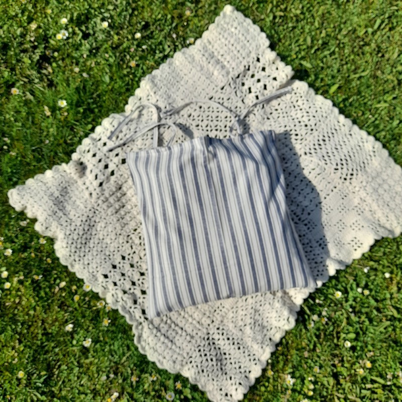 Potah na sedák - tm. modrý (pruhy velké)