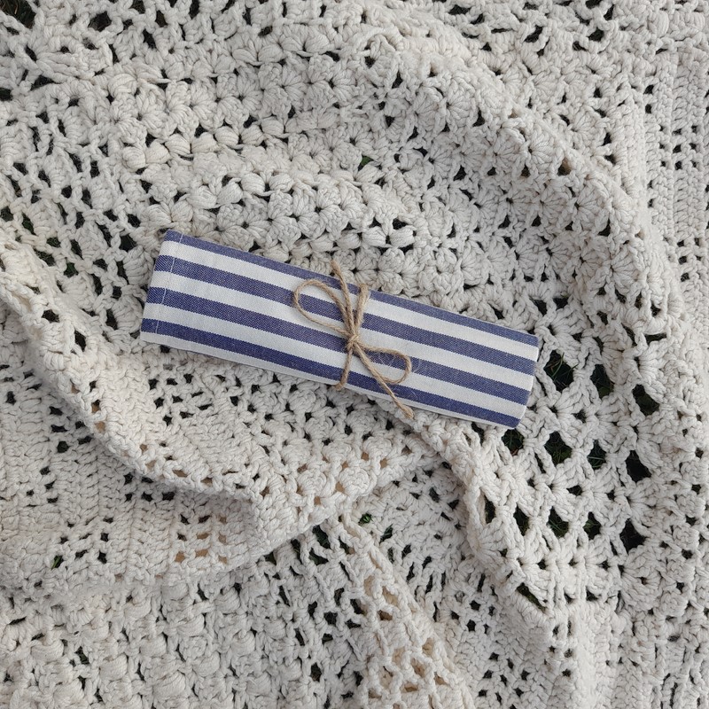 Utěrka tm. modrá (pruhy velké)